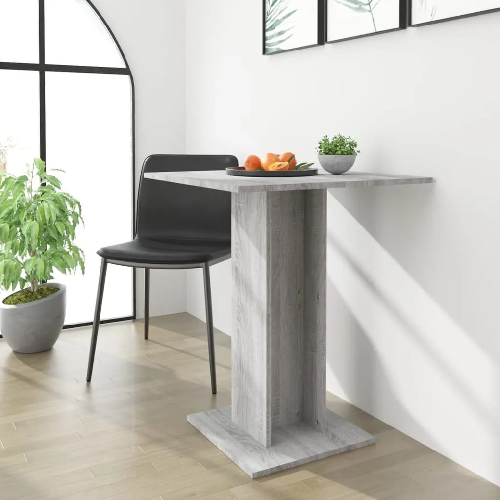 815103 vidaXL Măsuță de bistro, sonoma gri, 60x60x75 cm, lemn prelucrat