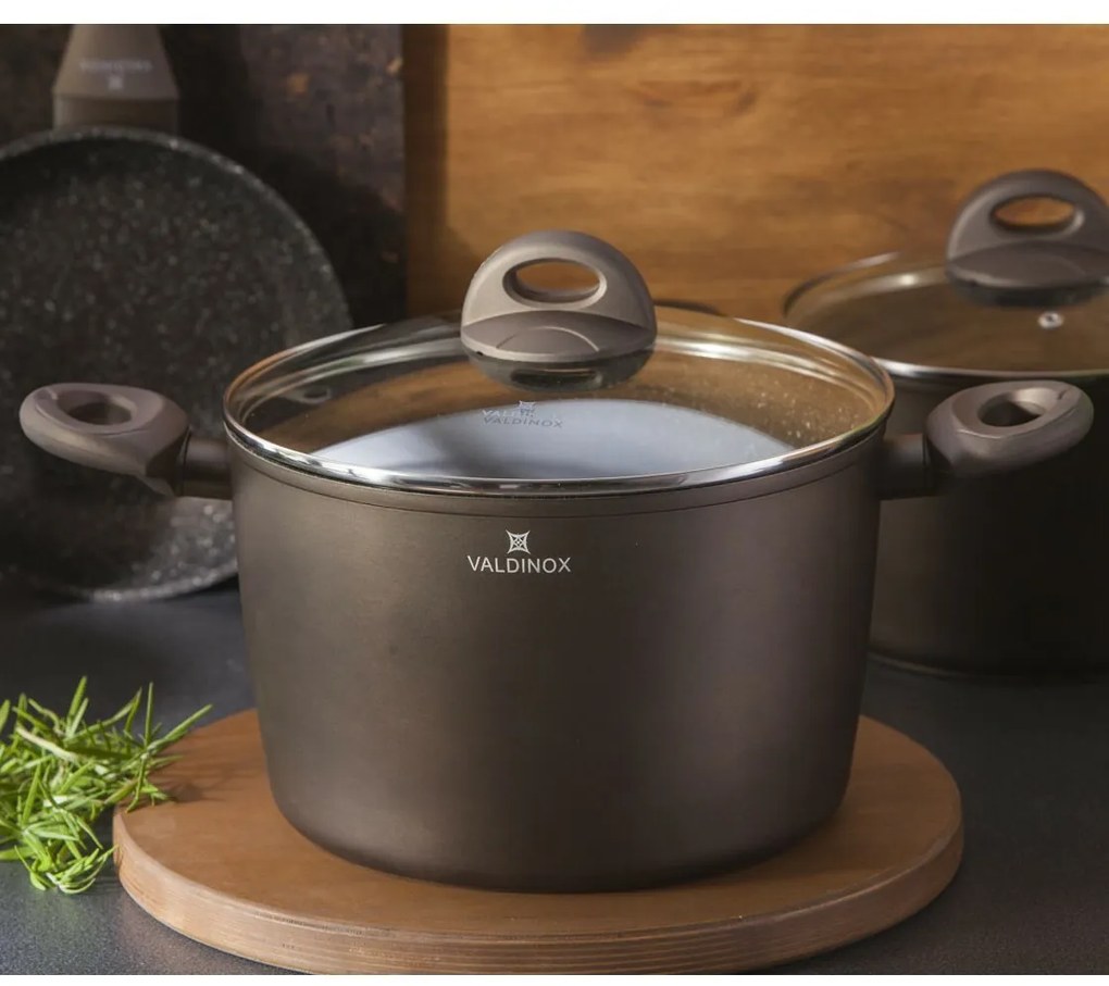 Valdinox Aurum Cratiță cu suprafață antiaderentă cu capac, 24 cm, 6 l