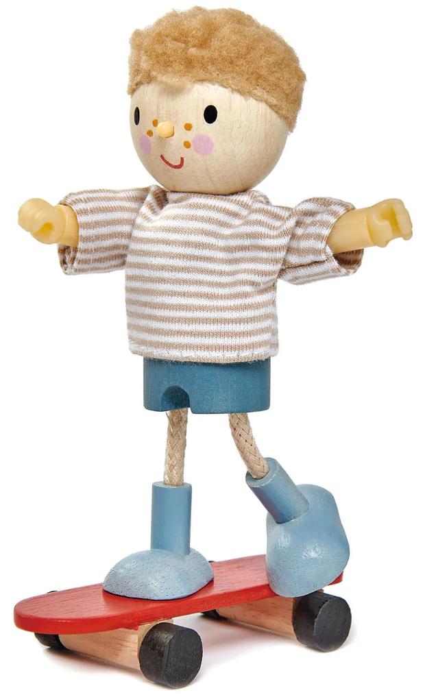 Tender Leaf Toys - Figurina Edward si skateboard-ul din lemn