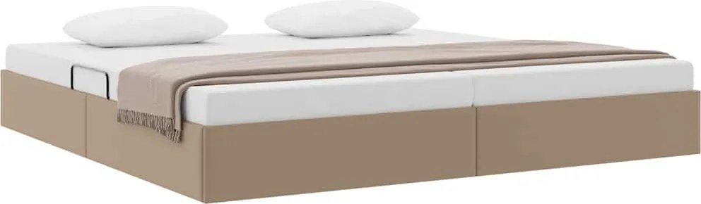 vidaXL Pat cu storage Cappuccino 200 x 200 cm Piele artificială