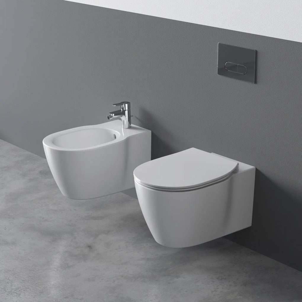 Vas wc suspendat Ideal Standard Connect AquaBlade alb lucios cu capac soft close inclus