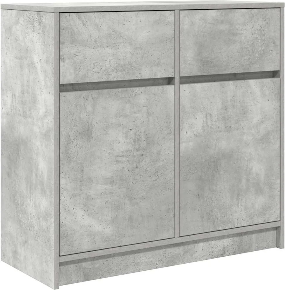 vidaXL Bufetă cu sertar Gri beton 80x34x76 cm Lemn prelucrat