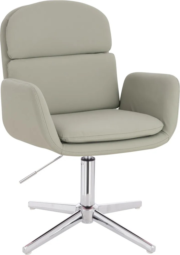 HR480CROSS Scaun Culoarea Inului Piele Ecologica Premium Soft cu Bază Cromata