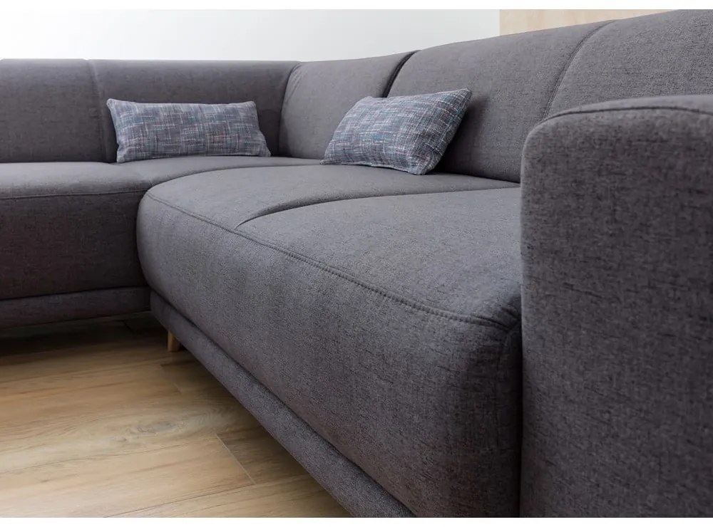 Colțar gri extensibil/cu spațiu de depozitare (cu colț pe partea stângă/în formă de ”L”) Classy Sophie – Miuform