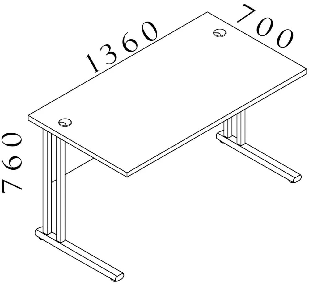 Masa Visio LUX 136 x 70 cm, nuc