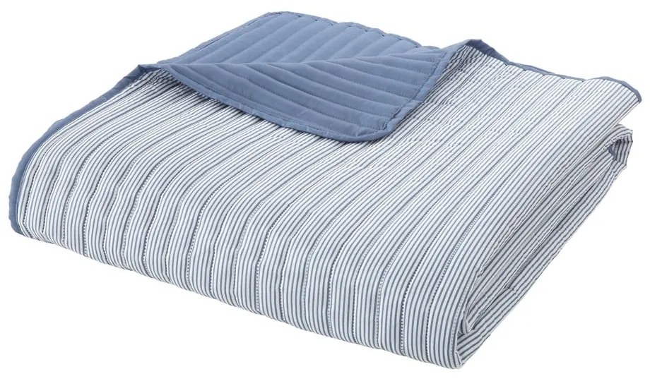 Cuvertură albastră matlasată 220x230 cm Stripe – Catherine Lansfield