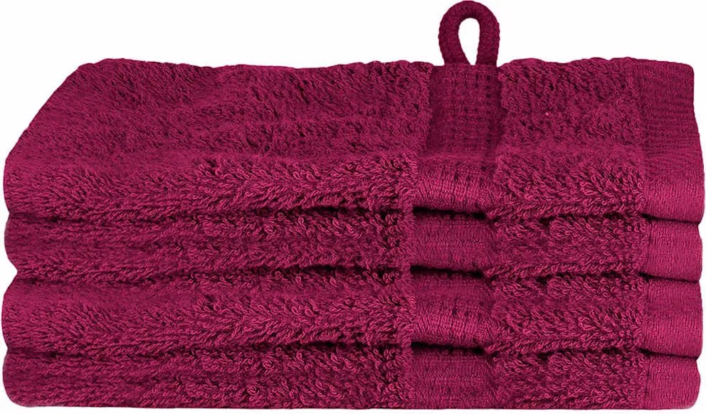 vidaXL Prosop pentru musafiri SOLUND 4 pcs Bordo 15 x 21 cm 550 gsm