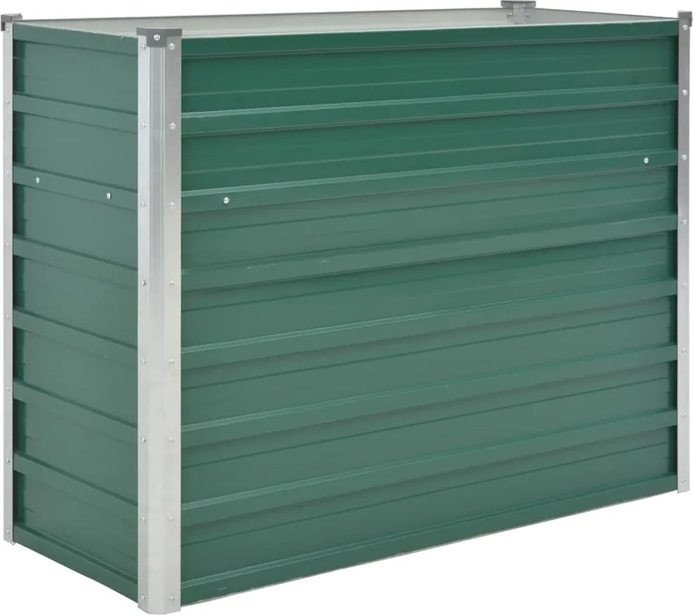 vidaXL Strat înălțat de grădină, verde, 100x40x77 cm, oțel galvanizat