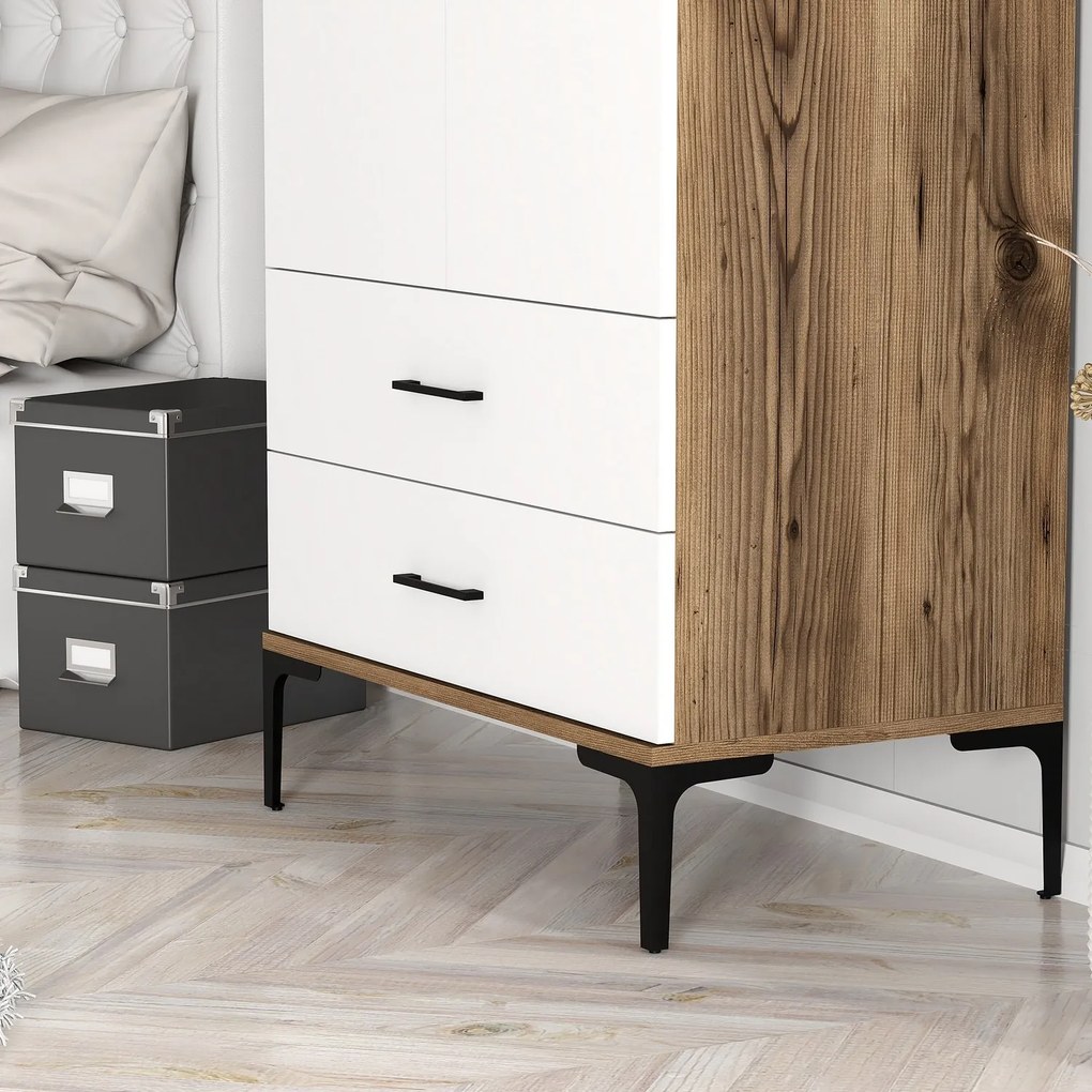 Dulap de haine Kiara T (Nuc + Alb). 1088333