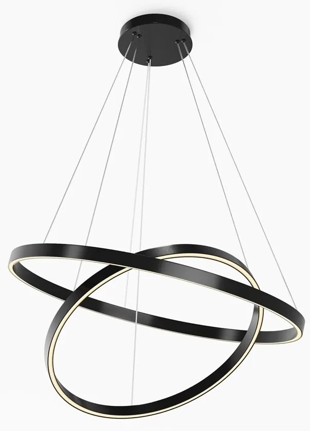 Lustra suspendata LED 2 inele negre Rim