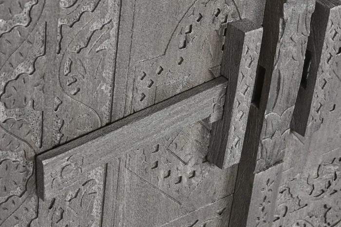 Comoda, gri, din lemn masiv sculptat, Arvane