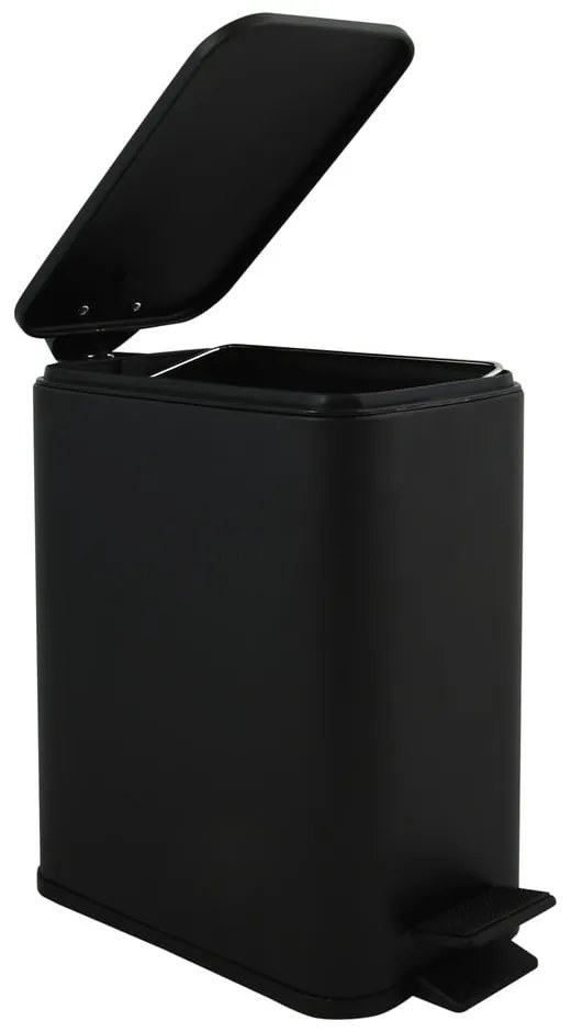 Coș de gunoi negru mat cu pedală din oțel 5 l Erik – Spirella