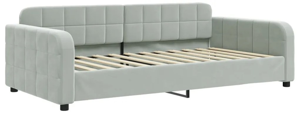 354065 vidaXL Cadru de pat, gri deschis, 100x200 cm, catifea