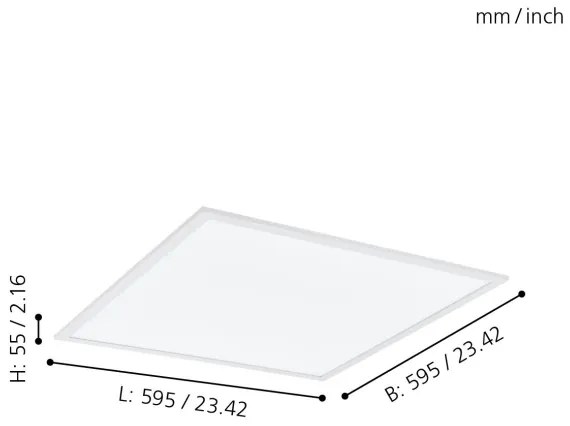 Plafonieră LED RGBW dimabilă Eglo 98766 SALOBRENA-B LED/32,5W/230V 60x60 cm + telecomandă