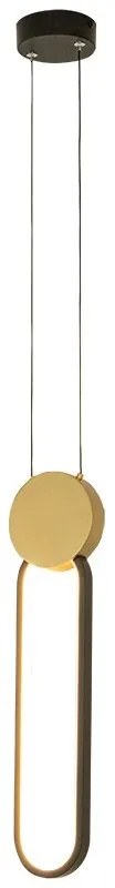 Lustra suspendata LED design modern Ring negru/ auriu