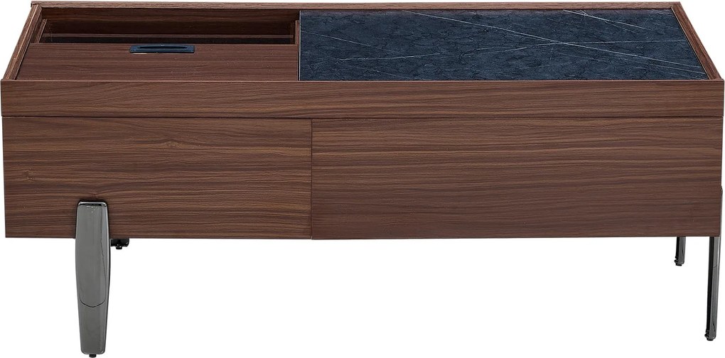 Masă de cafea modernă cu sertare și capac glisant, mult spațiu de depozitare, 105x50x41,5 cm, Maro