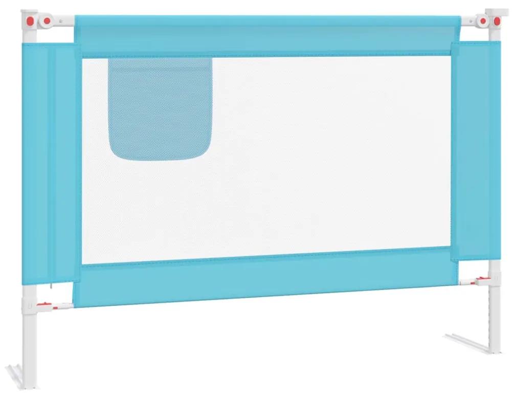Balustrada de protectie pat copii, albastru, 90x25 cm, textil 1, Albastru, 90 x 25 cm
