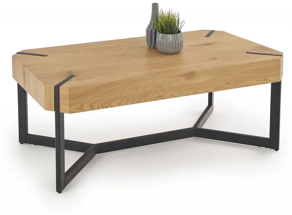 Masa de cafea Lavida stejar auriu/negru L110 cm