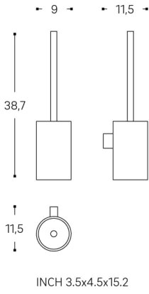 LAUFEN H3840610040001 - Perie WC de perete NIARA, crom lucios