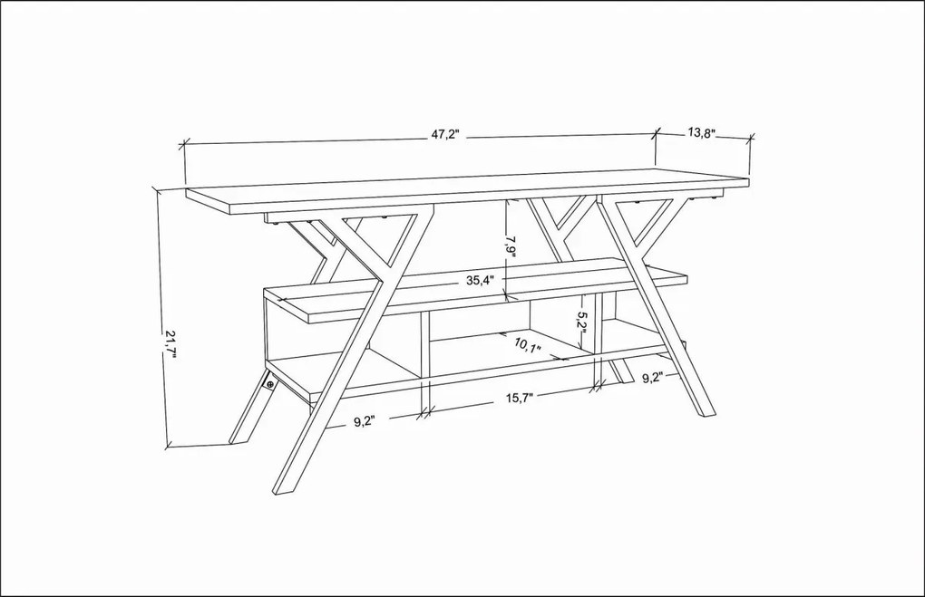 Comoda TV Minerva - Negru, Oak