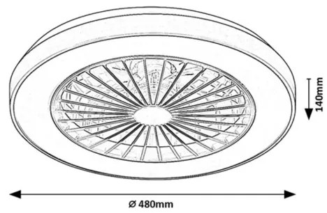 Plafonieră LED dimabilă cu ventilator Rabalux 71336 DALFON 40W/230V 3000/4000/6000K + telecomandă