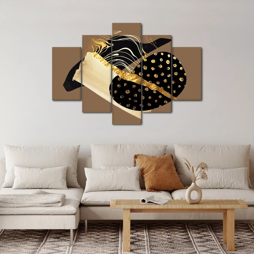 Tablou - Abstracție maro auriu N⁰1 (150x105 cm)
