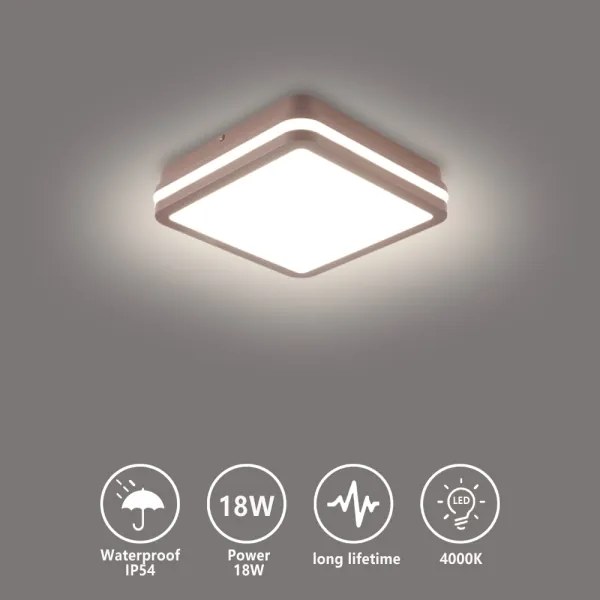 Brilagi BENE LED — lampă de tavan pentru exterior, 18 W, 230 V, 21,5 x 21,5 cm, maro, IP54