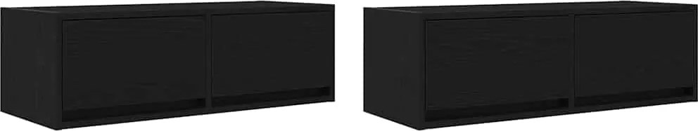 vidaXL Dulapuri TV 2 buc Stejar negru 80x31x25,5 cm Lemn prelucrat