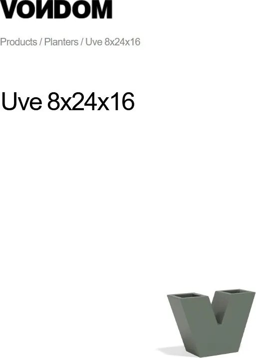 Ghiveci plante design decorativ modern interior / exterior UVE NANO 8x24x16cm