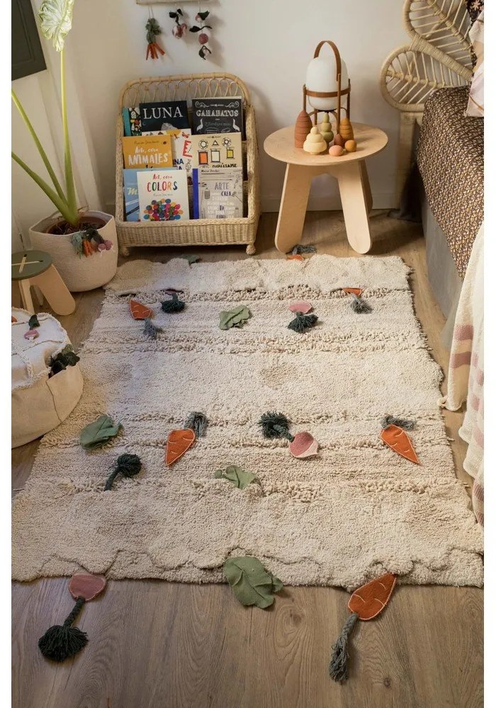 Coș de jucării pentru copii crem din material textil ø 30x23 cm Veggies – Lorena Canals