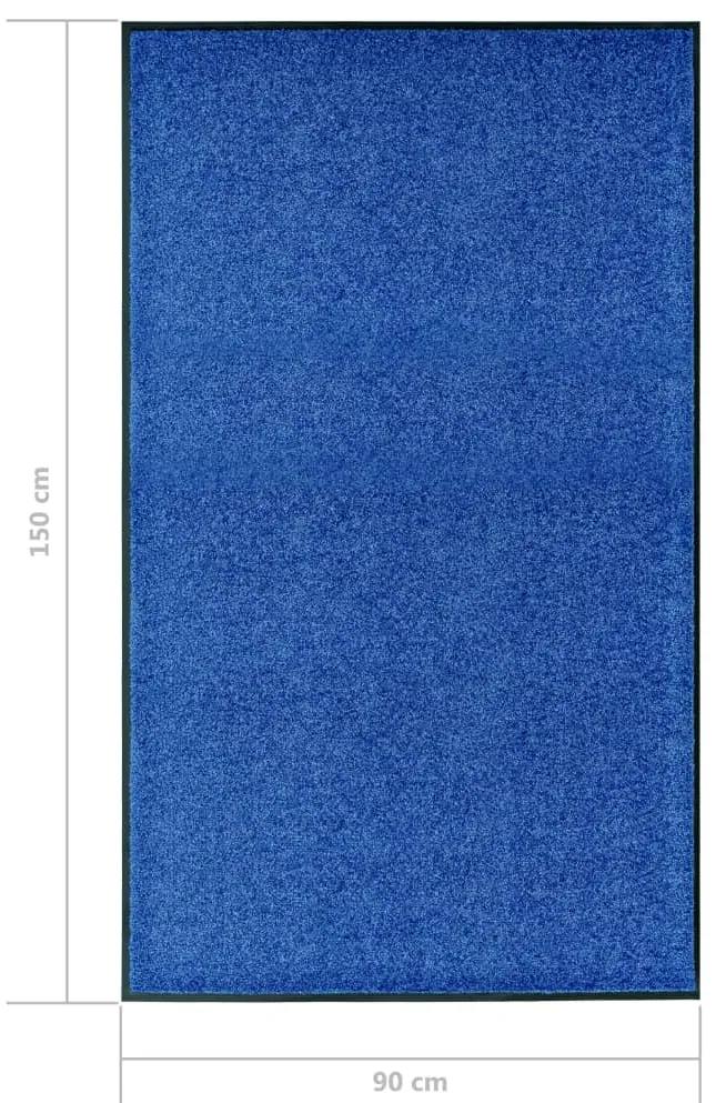 Covoras de usa lavabil albastru 90x150 cm 1, Albastru, 90 x 150 cm