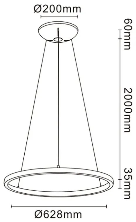 Lustra LED design circular, Diametru 62,8cm, RIUMAR alb, MA-8672