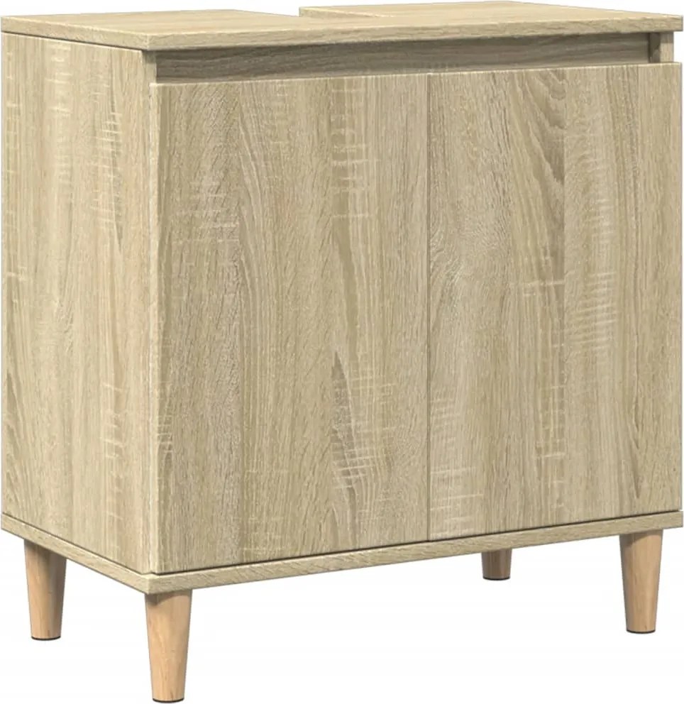 vidaXL Dulap de chiuvetă, stejar sonoma, 58x33x60 cm, lemn prelucrat