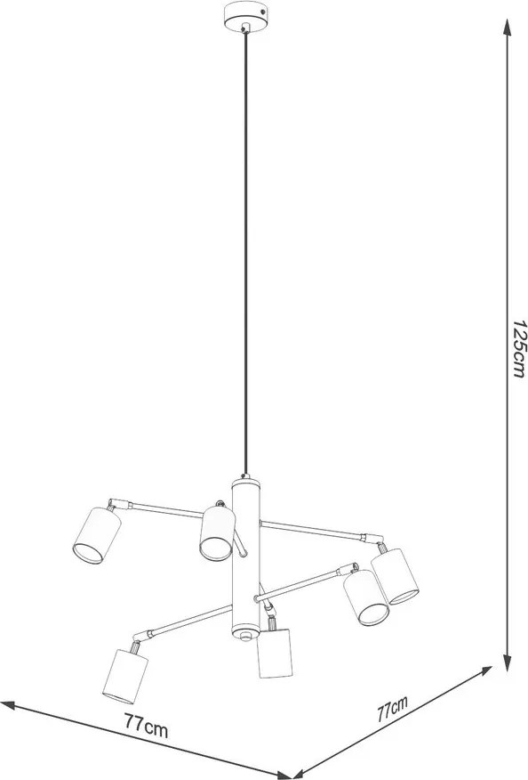 Lustră neagră din metal Virta – Sollux