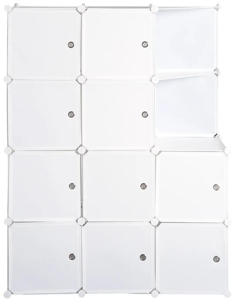 HOMCOM Dulap Garderobă Modular din 10 Cuburi, Organizare Eficientă, 111x47x145 cm, Alb | Aosom Romania