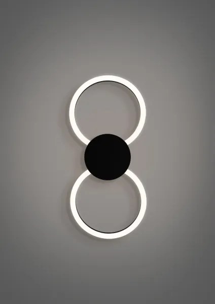 Eglo 902124 - Aplică de perete VENTICELLO, LED/20W/230V + LED/0,91W, neagră