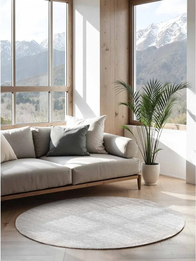 Covor gri deschis reversibil/țesut manual rotund din iută ø 200 cm Bouclé Jaipur – Hanse Home