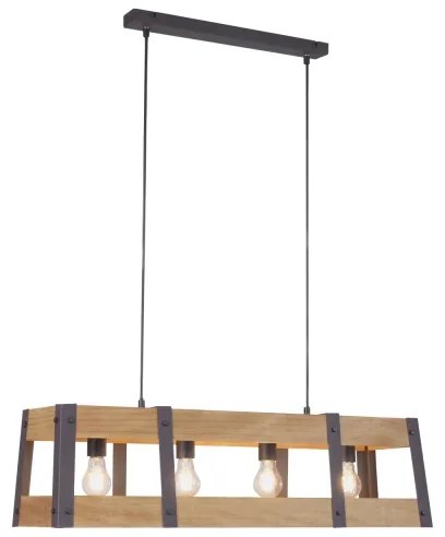 Leuchten Direkt 15721-79 - Lustră pe cablu CRATE 4xE27/60W/230V