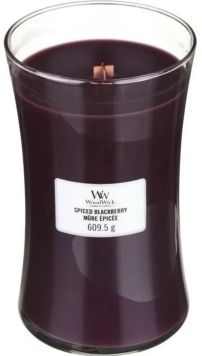 Lumânare parfumată vază mare WoodWick SpicedBlackberry, 609 g
