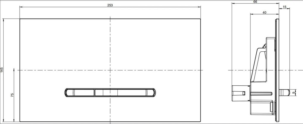 Clapeta de actionare dual-flush, alba cu 2 butoane cromate, Villeroy Boch ViConnect Alb