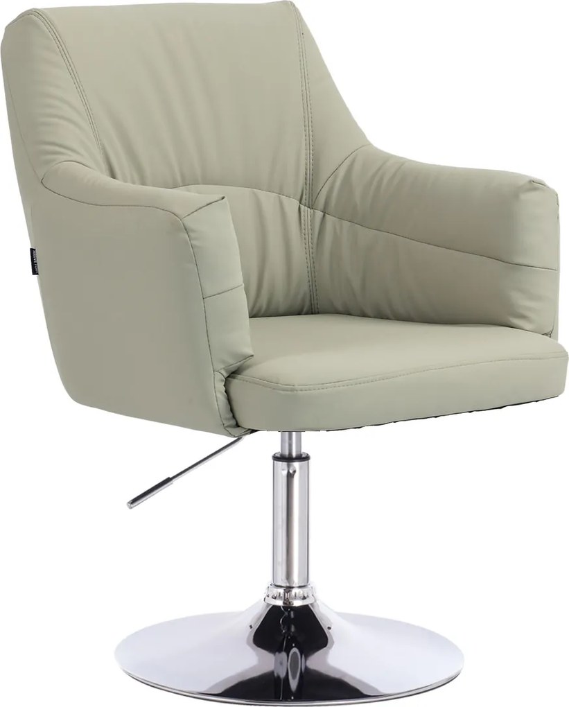 HR840N Scaun Culoarea Inului Piele Ecologica Premium Soft cu Bază Cromata