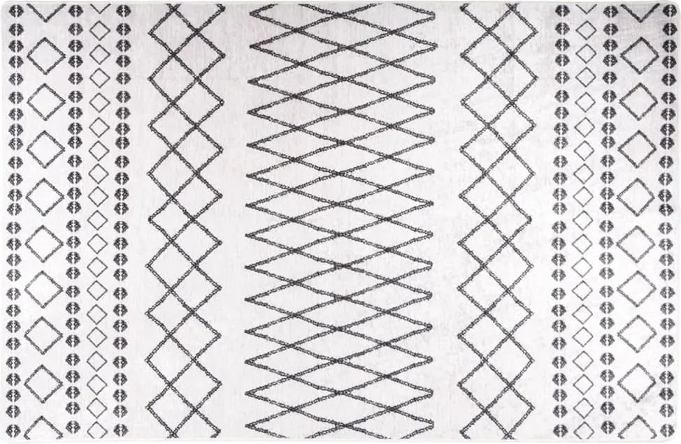 vidaXL Covor lavabil, negru și alb, 160x230 cm