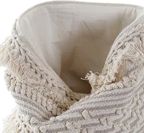 Cos Boho din bumbac bej 30 cm