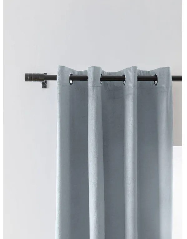 Draperie opaca albastru-gri VELVET 140x250 cm Agatat: Rejansa
