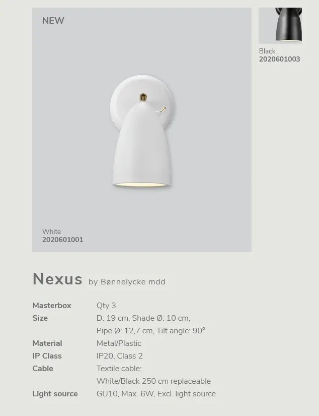Aplica moderna design minimalist Nexus negru 2020601003 DFTP