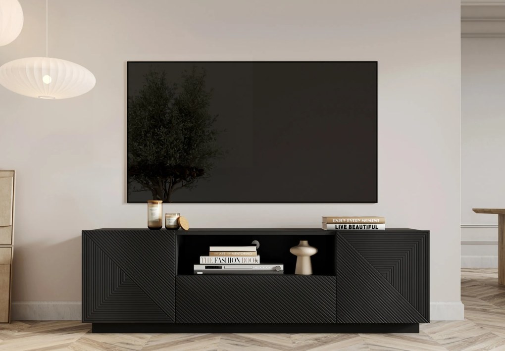 Comodă TV Asha 167 cm - negru mat