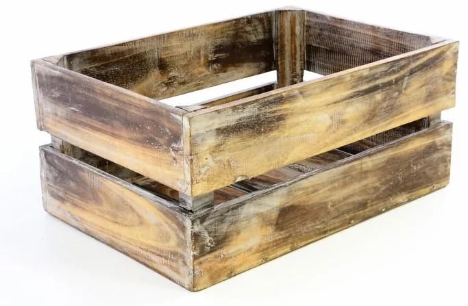 Set 3 cutii din lemn VINTAGE DIVERO maro - 51 x 36 x 23 cm