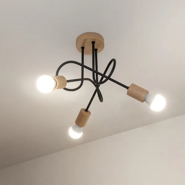 Lustră aplicată OXFORD 3xE27/15W/230V pin/negru