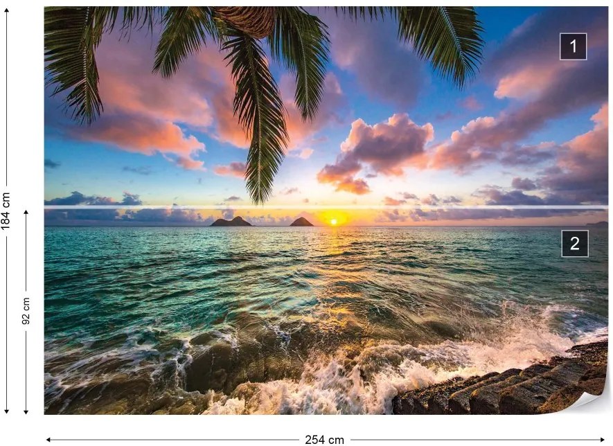 Fototapet GLIX - Tropical Sea At Sunset + adeziv GRATUIT Tapet nețesute - 254x184 cm