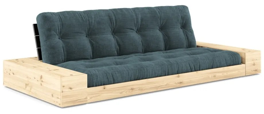 Canapea albastră extensibilă cu tapițerie din catifea reiată 244 cm Base – Karup Design